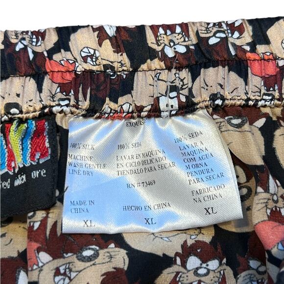 Looney Tunes Taz Tasmanian Devil All Over Vintage 90s 1996 Silk Boxers Mens XL - Picture 6 of 6